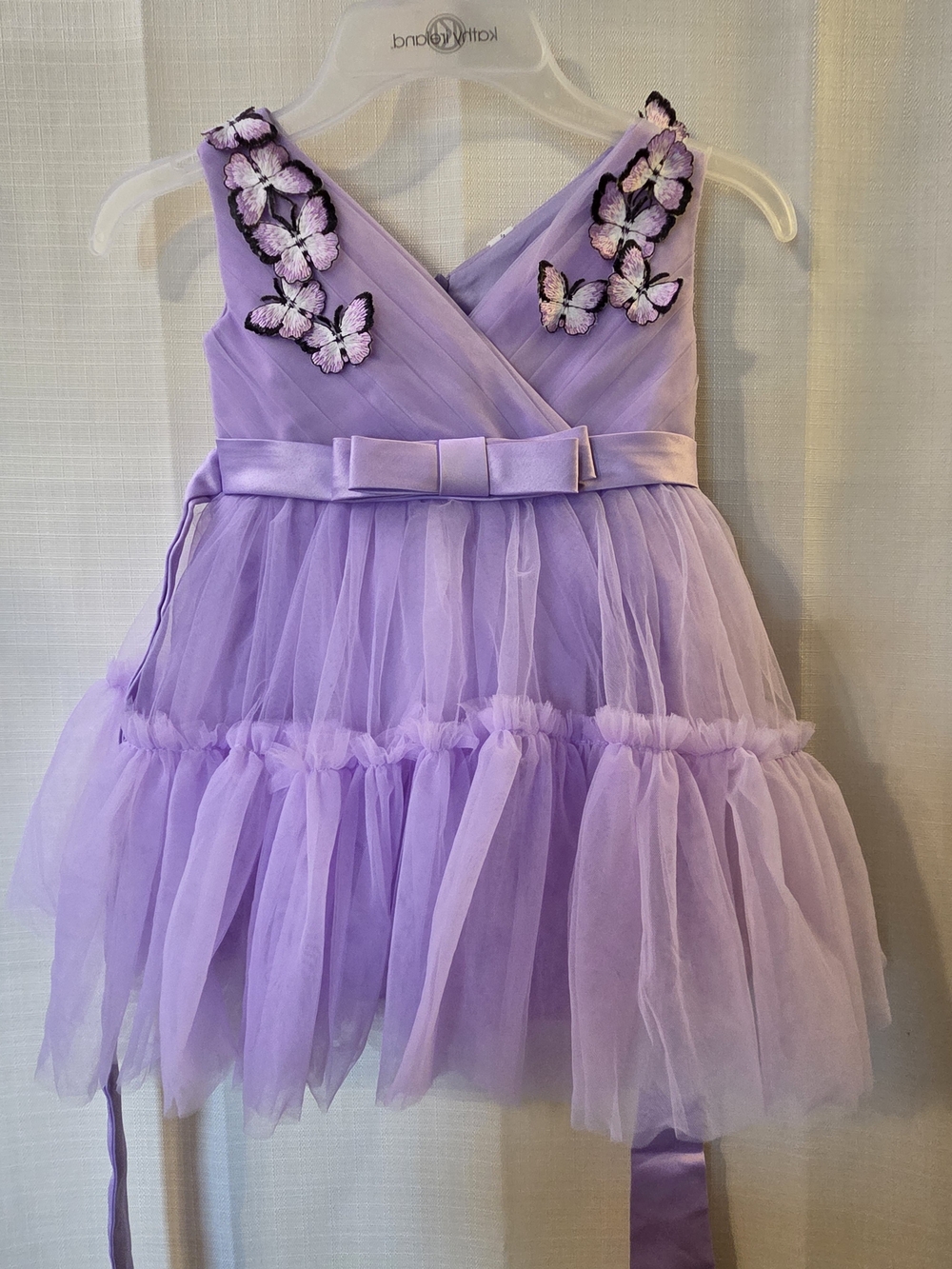 Lavender Butterfly Tulle Party Dress for Girls